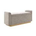 Upholstered Storage Bench With Safety Hinge