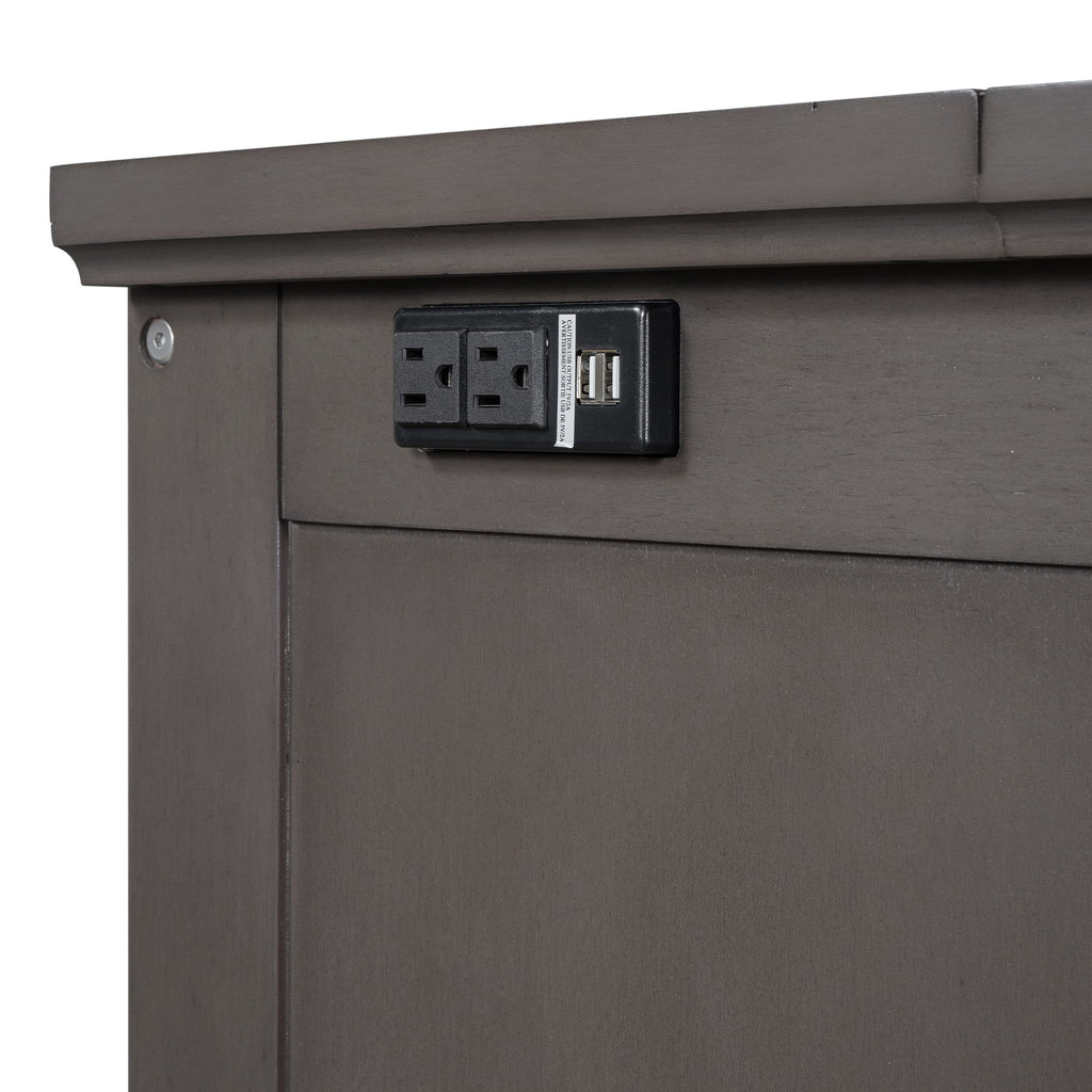 Murphy Bed Chest Cube Cabinet With Charging Station And Large Storage Drawer