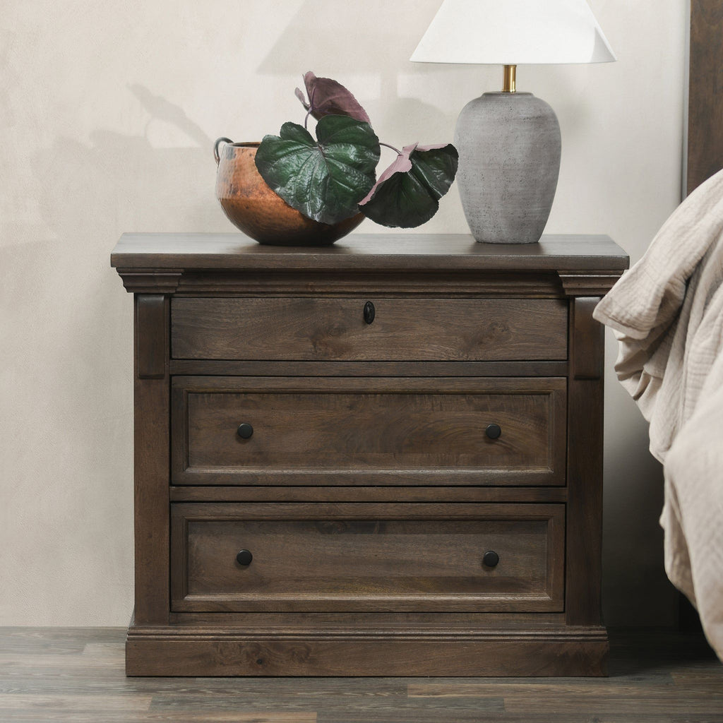 Adelaide - Wood 3 Drawer Nightstand - Cocoa Brown