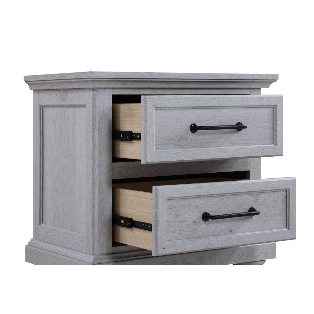 2 Drawer Nightstand With USB Charging Station