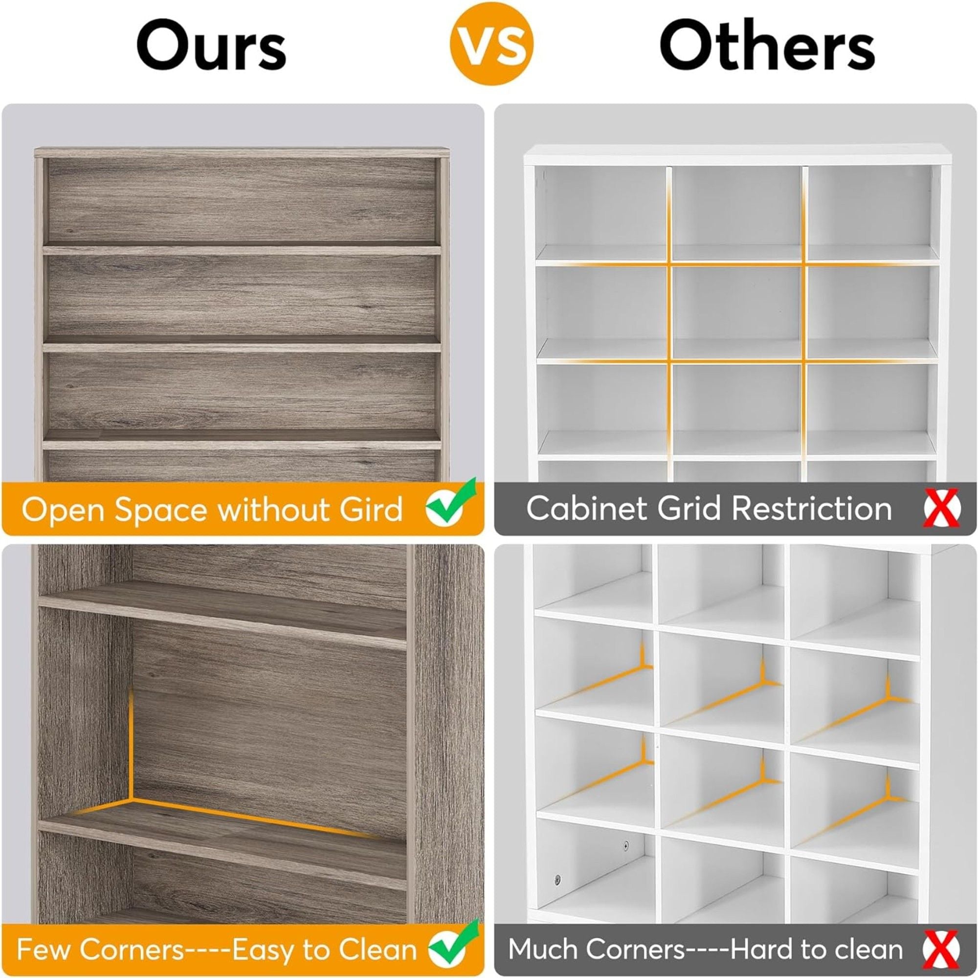 9 Tier Freestanding Shoe Cabinet, With Open Design