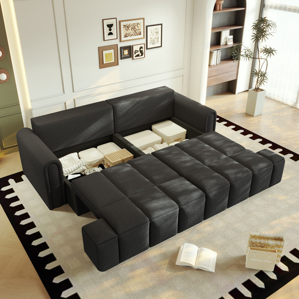 4-Seater Modern Couch With Seats Storage