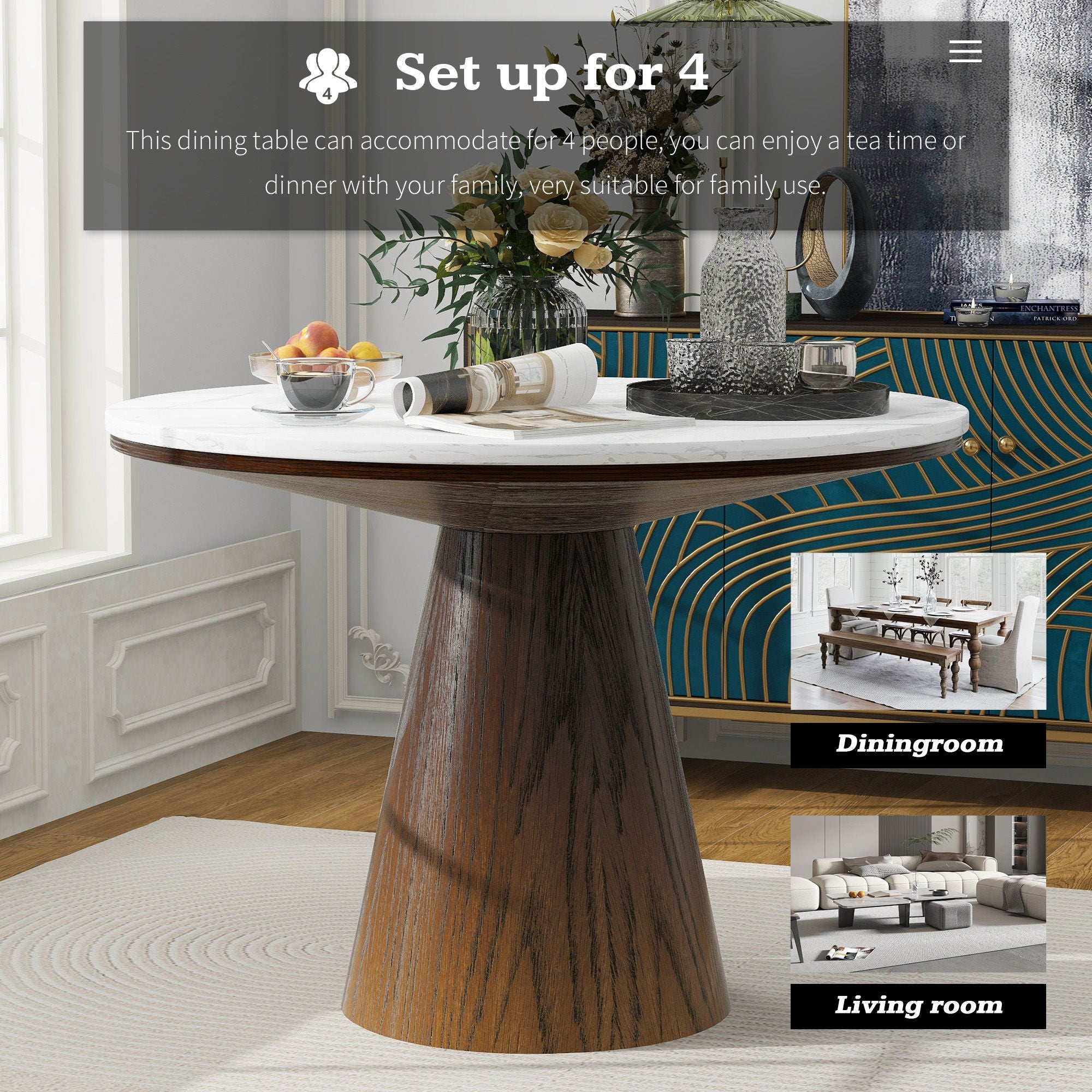 Round Dining Table For Living Room