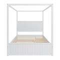 Canopy Platform Bed With Trundle And 3 Storage Drawers