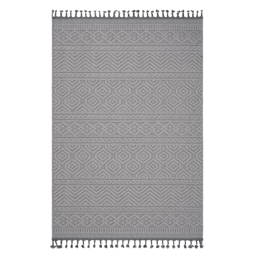 Guros - 6' X 9' Geometric Indoor / Outdoor Area Rug - White