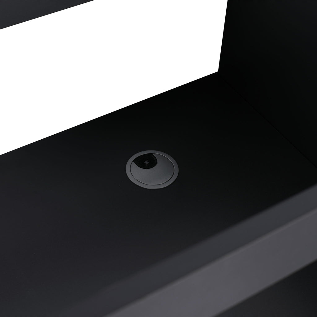 Contemporary Freestanding Bathroom Vanity With Resin Sink & Soft-Close Cabinet Doors