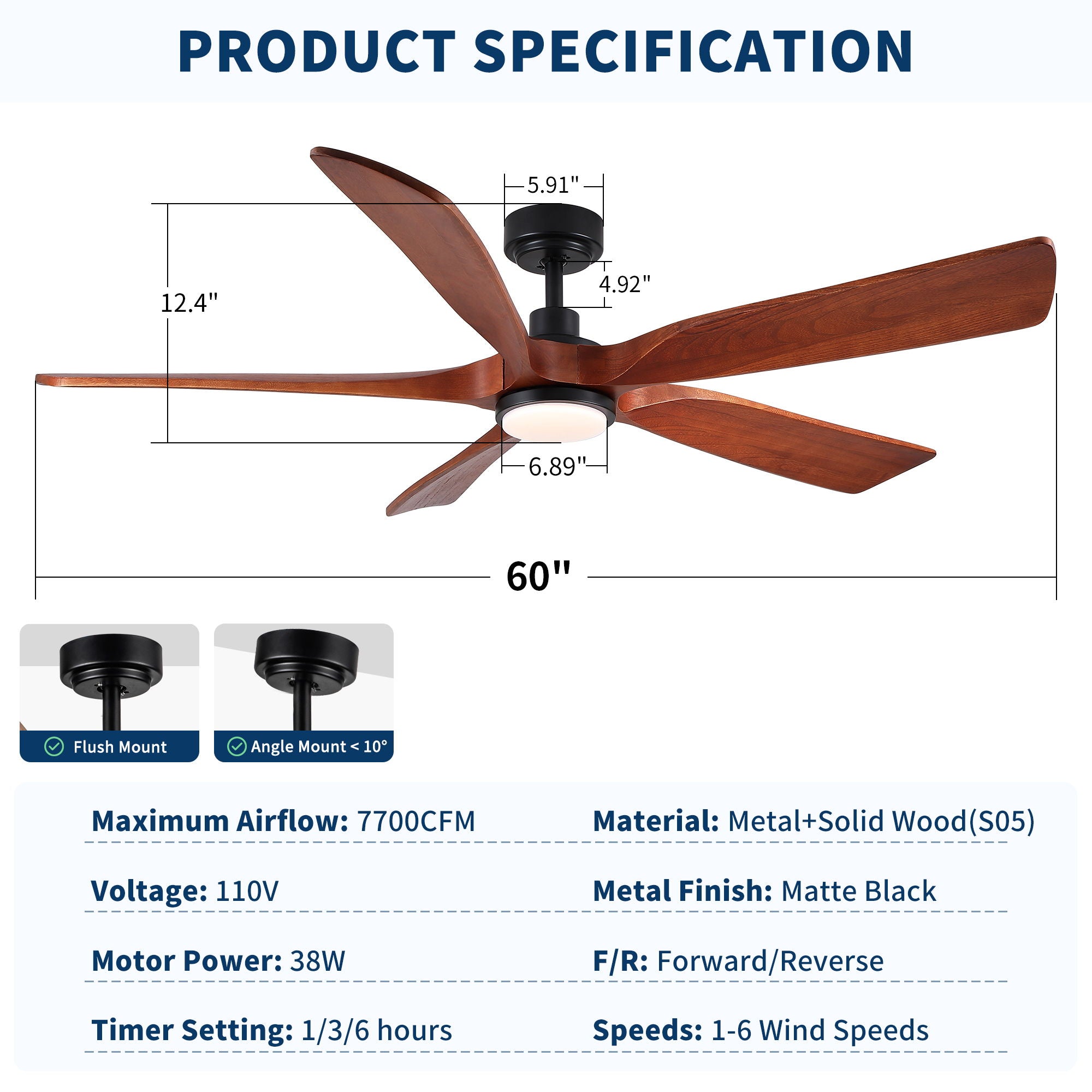 Ceiling Fan With Light And Remote Control
