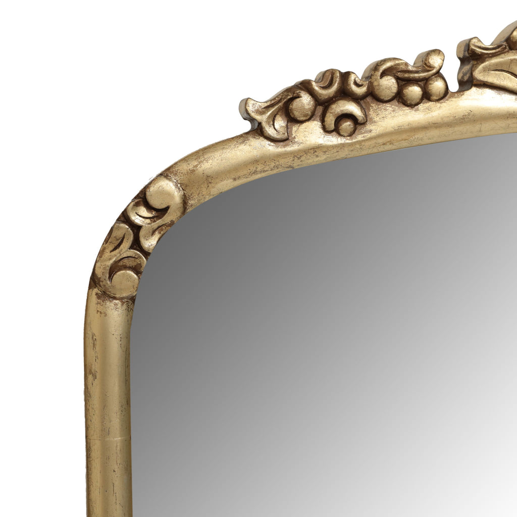 Traditional Handcrafted Over Mantle Mirror - Antique Gold