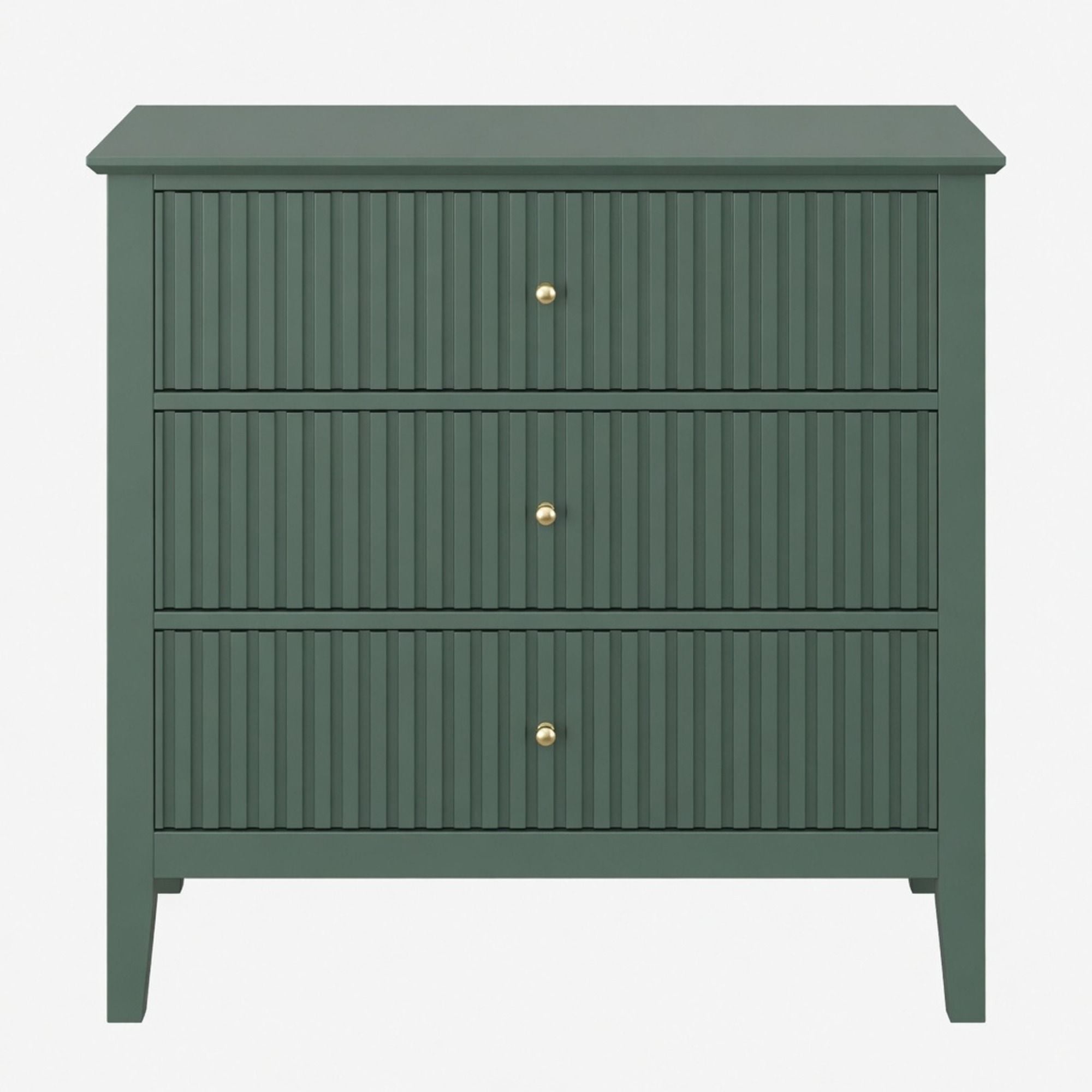Fluted 3 Drawer Nightstand With Soft Close Slides