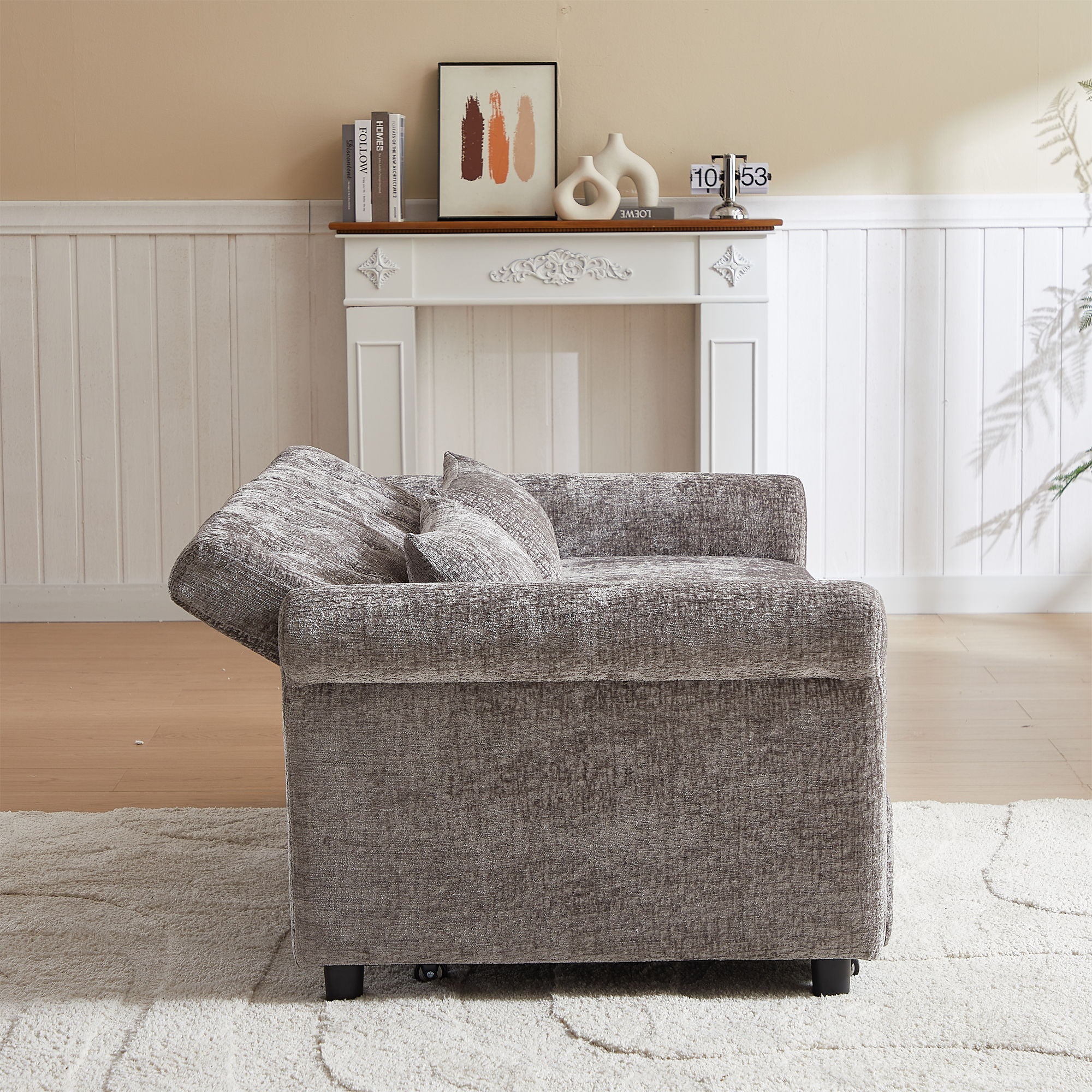 Loveseat Sofa Bed, Pull - Out Couch Sleeper & 2 Pillows