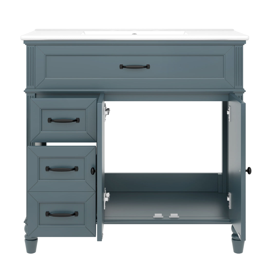 Bathroom Vanity With Sink, Freestanding Cabinet & Drawers