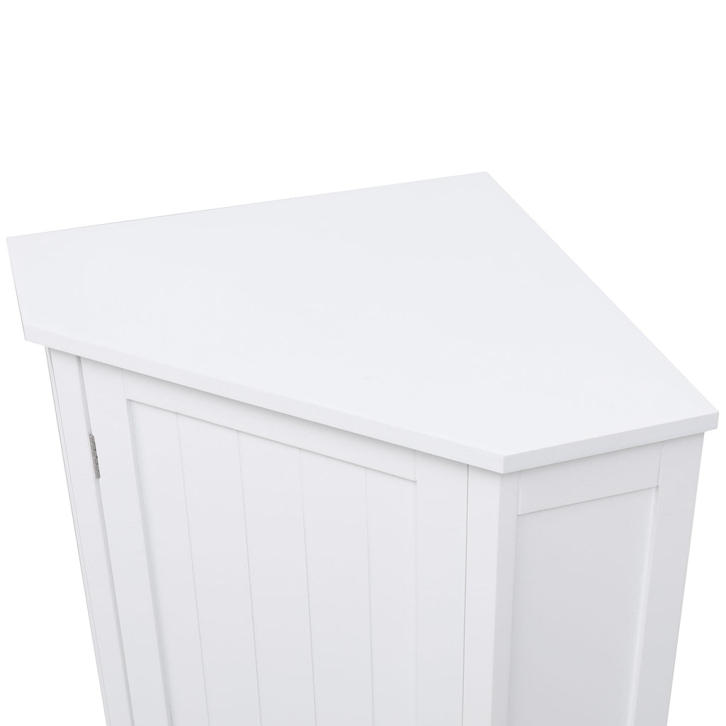 Bathroom Cabinet Triangle Corner Storage Cabinet With Adjustable Shelf Modern Style