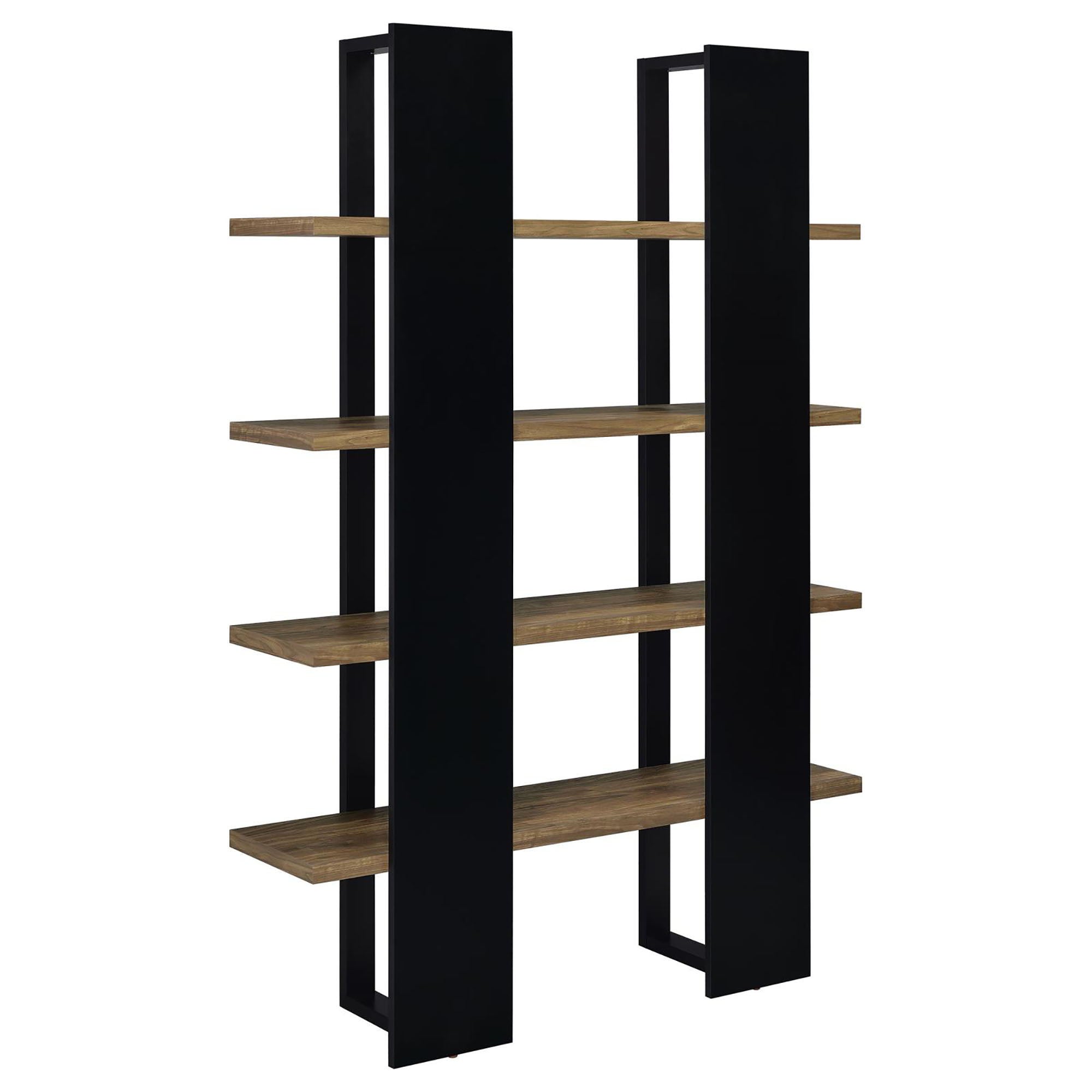 Mystrene - 4 Shelf Bookcase With Open Shelving Design - Black