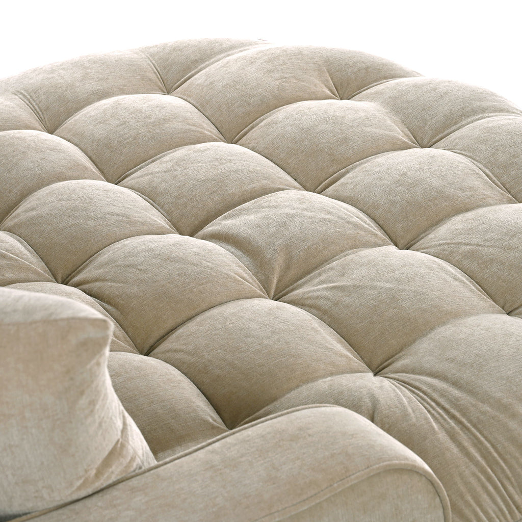 Modern Chaise Lounge Upholstered Sofa Couch With Tufted Seat And Detachable Pillows For Living Room