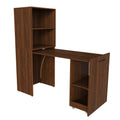 Stretchable Office Desk With Storage Shelves And Mobile Wheels