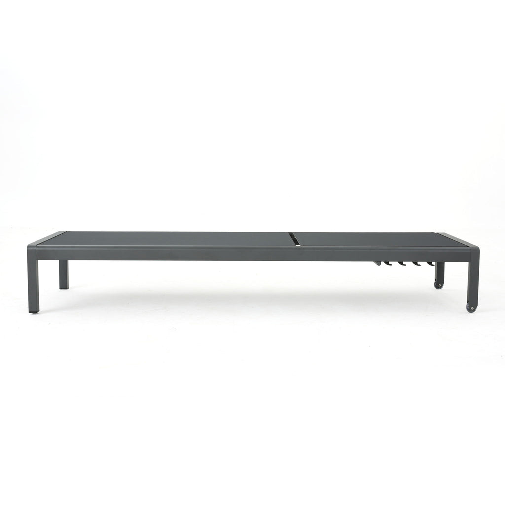 Outdoor Patio Chaise Lounge With 5 Reclining Positions