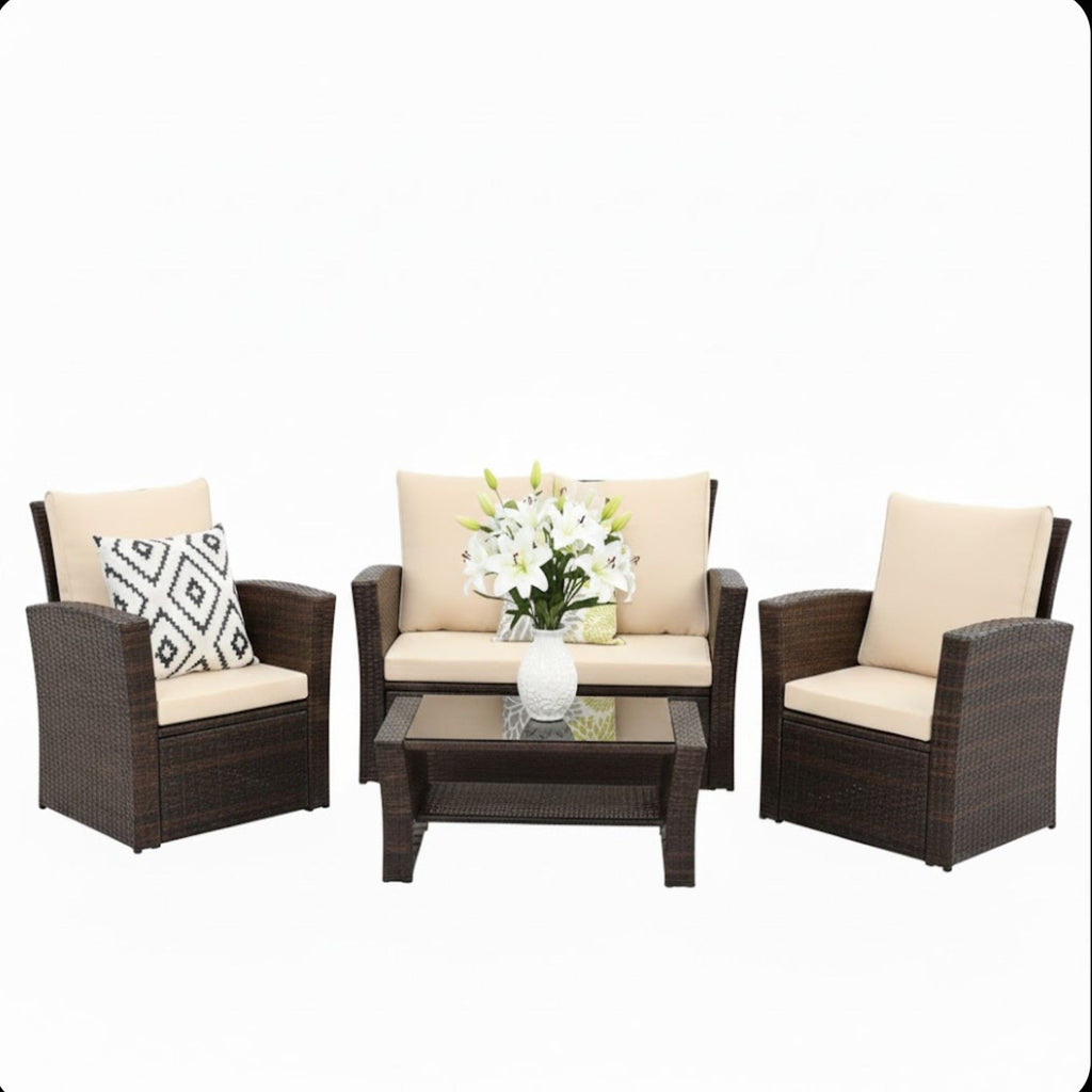 Modern Patio Set With Table And Cushions
