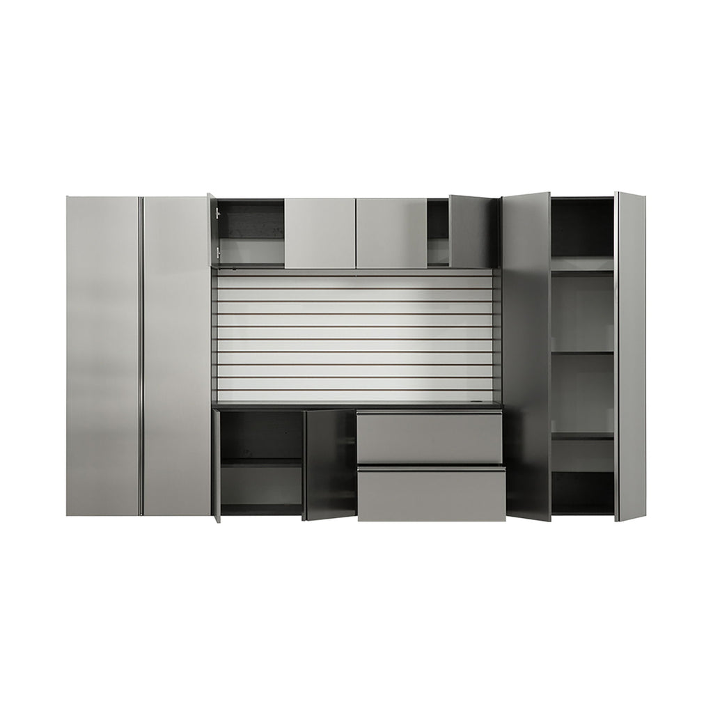 Nova Series - Garage Cabinet Set A With Soft Closing Doors - Metallic Gray