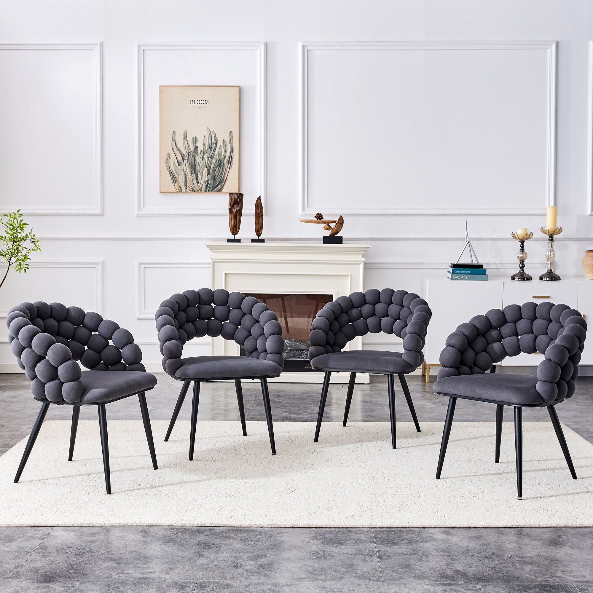 Puffy Bubble, Ball Chain Chairs For Dining Room (Set of 2)