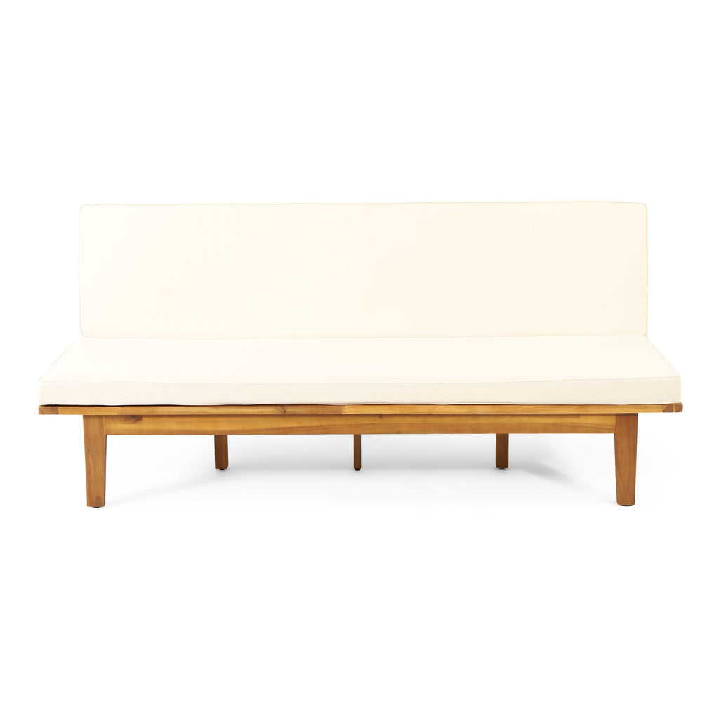 Outdoor Elegance Daybed With Convertible Design Cushion Frame - Beige