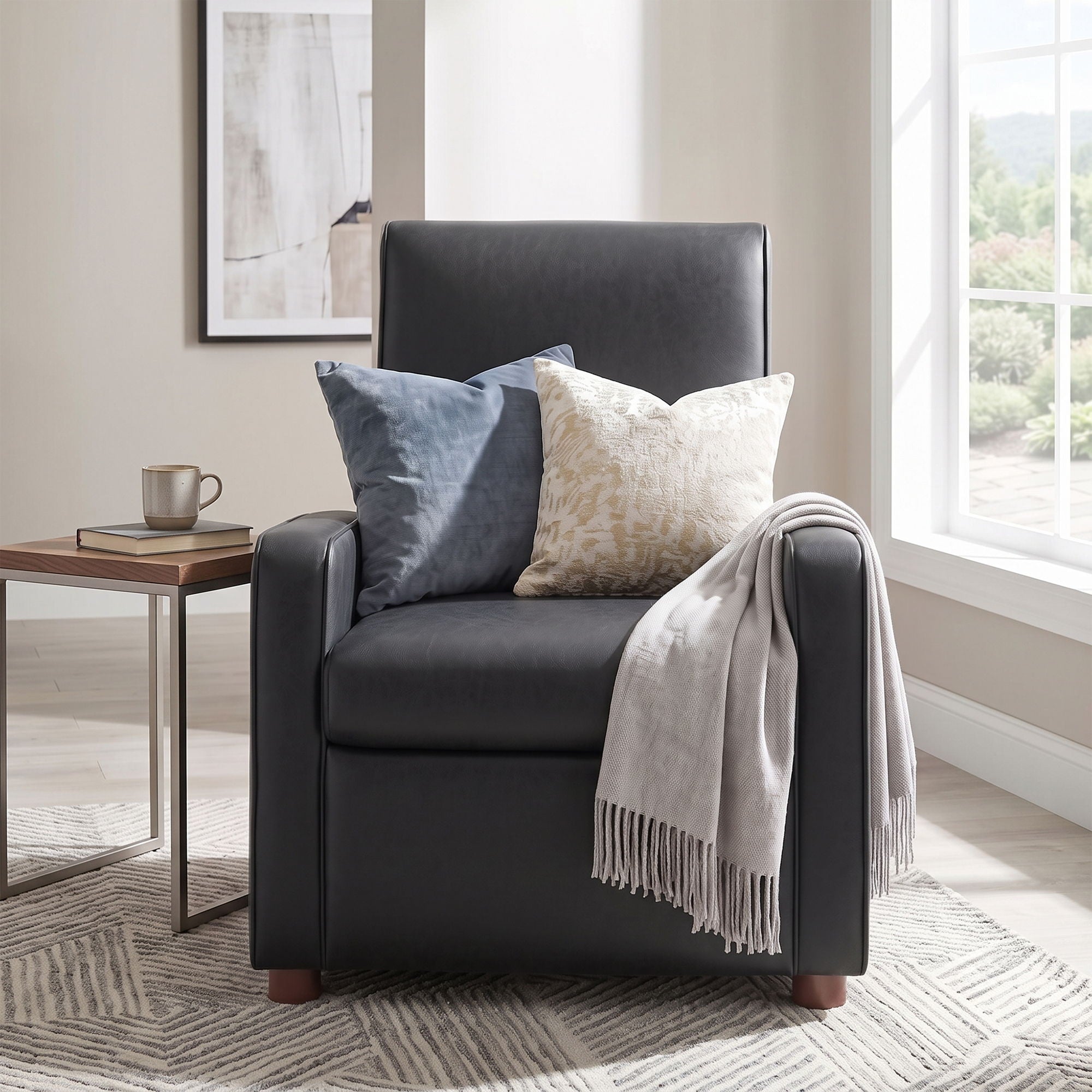 Manual Recliner Chair, 2 Position With 160° Adjustable Backrest For Living Room