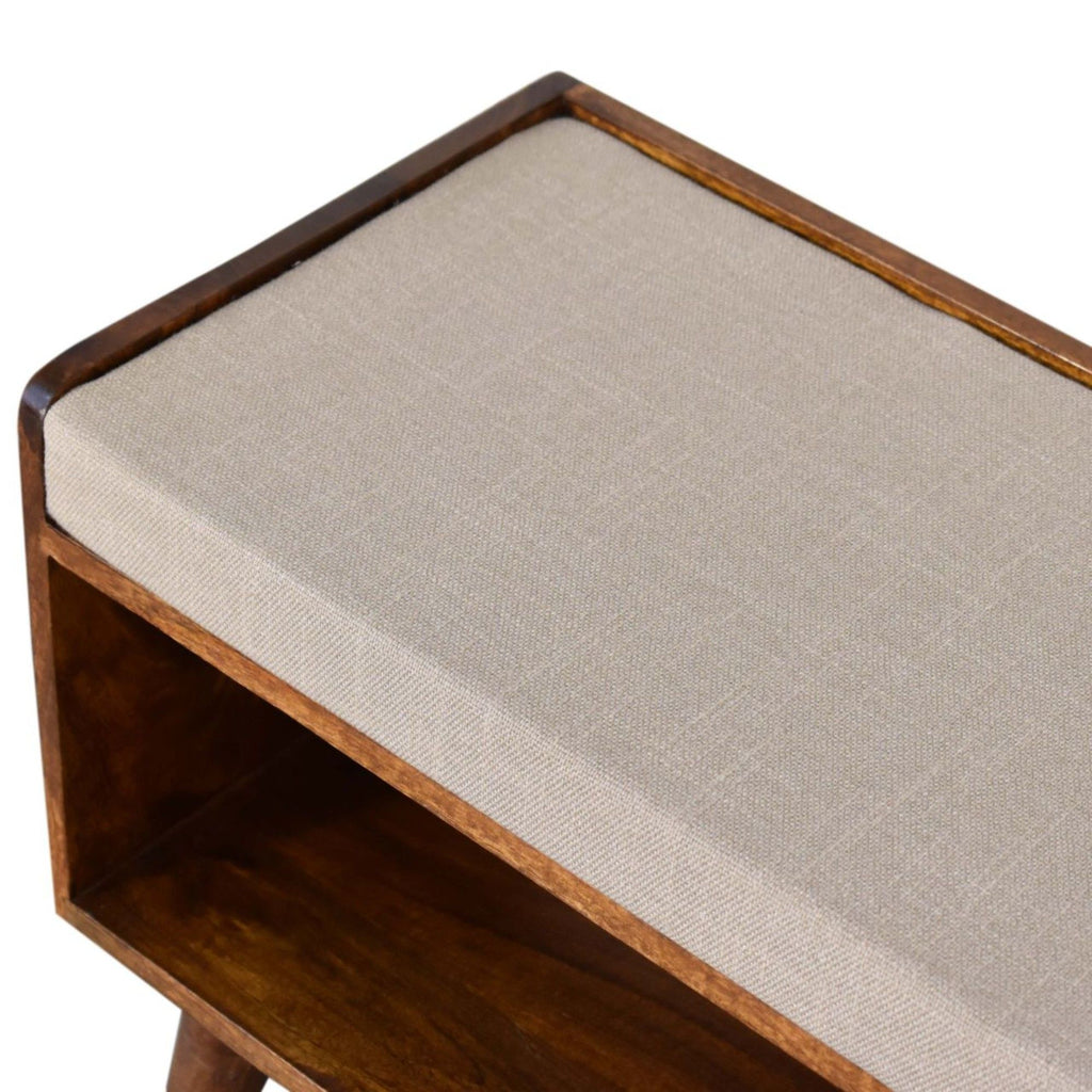 Solid Wood Bench With Upholstered Sea