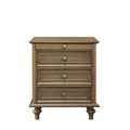 Nightstand With 4 Drawers With Hidden Pull Out Shelf - Light Brown
