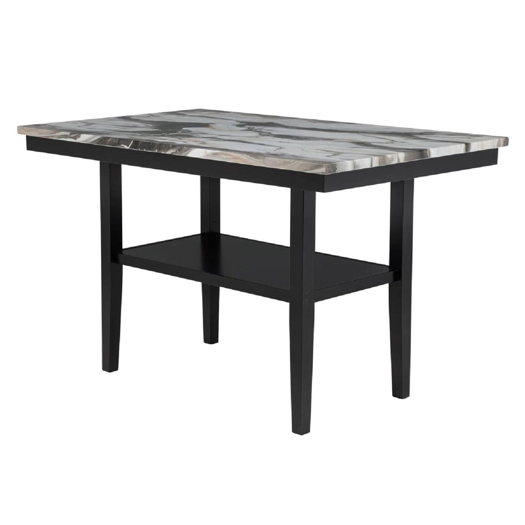 5 Piece Counter Dining Set With Table, Chairs - Black / Brown