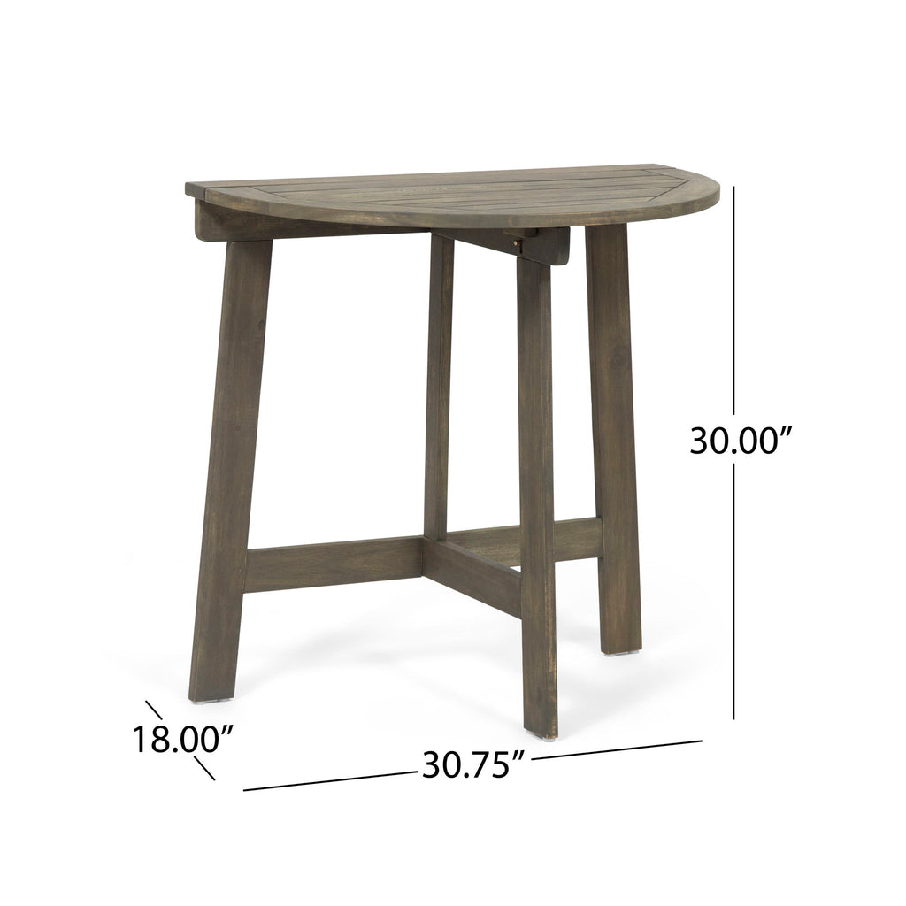 Outdoor 3 Piece Half Round Folding Bistro Set