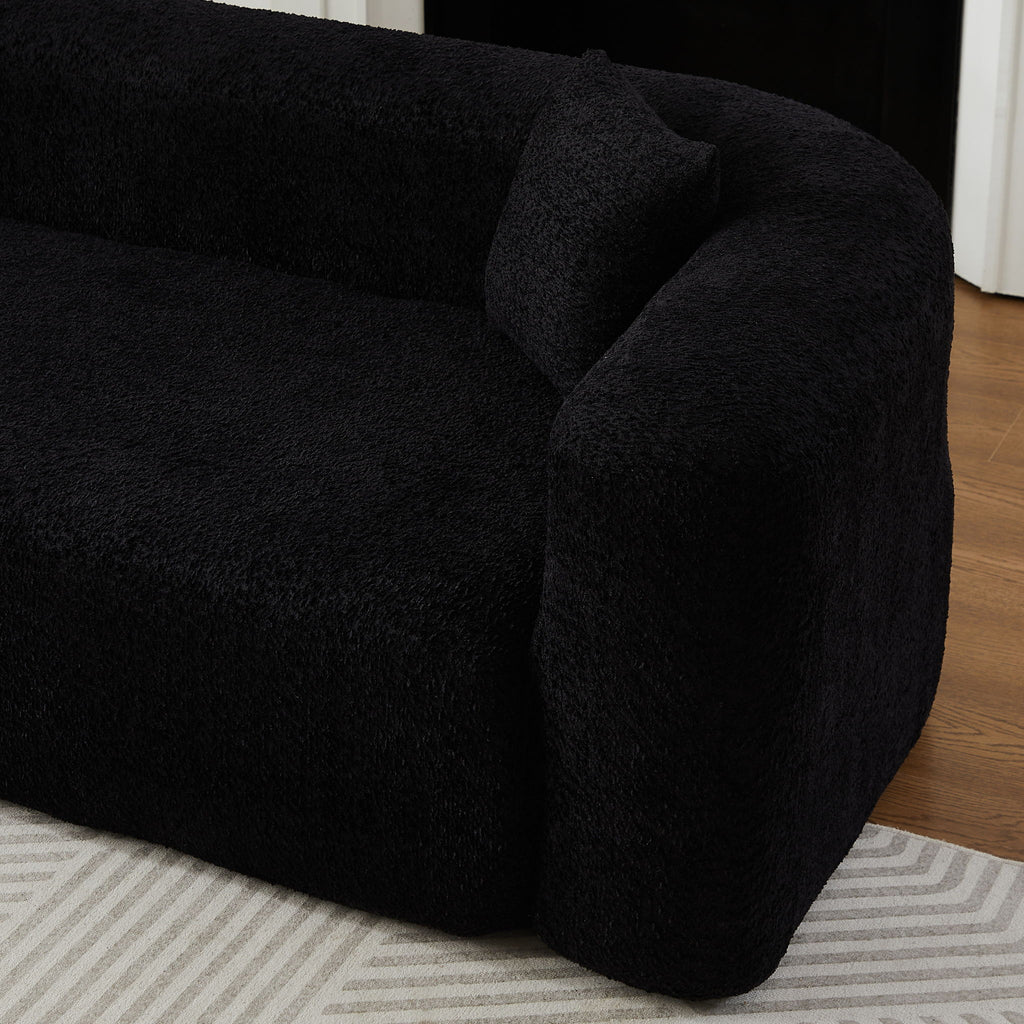 L - Shape Boneless Cloud Couch With 2 Throw Pillows For Living Room