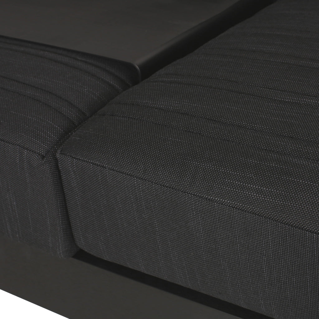 Giovanna - 3 Seater Sofa With Aluminum Frame And Water Repellence Cushions - Black
