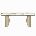 Cora - Dining Table - Ceramic Top & Golden Champange