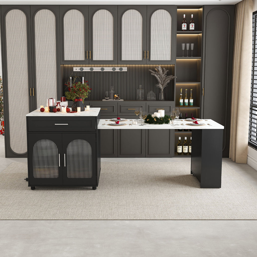 Expandable Kitchen Island With Power Outlet