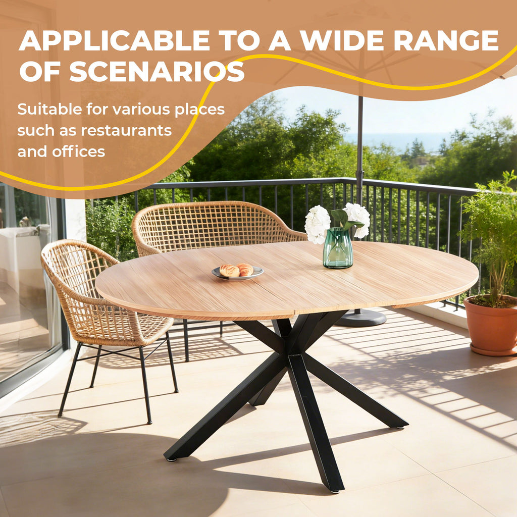 Extendable Round Dining Table - Oak