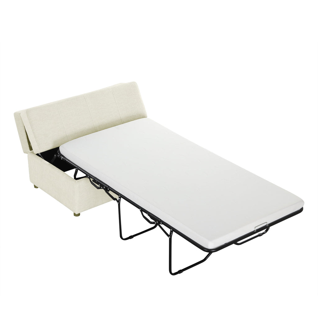 Twin Size Folding Ottoman Sleeper Bed With Mattress Convertible Guest Bed