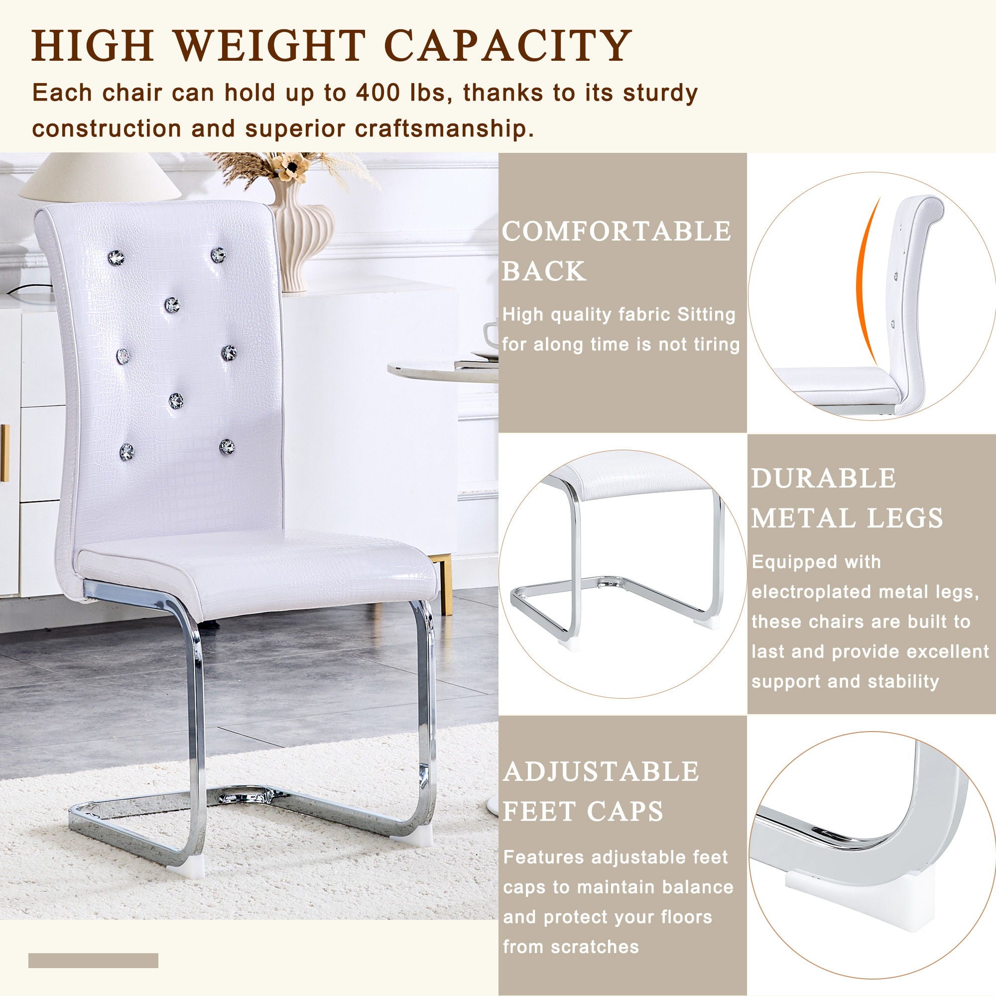 Elegant Design Upholstered Dining Chairs