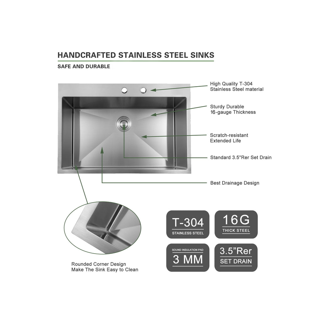 Topmount Stainless Steel Kitchen Sink