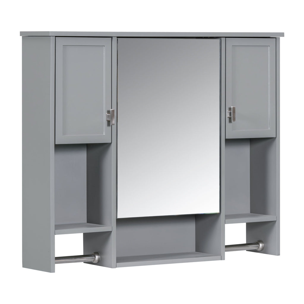 Wall Mounted Bathroom Storage Cabinet With Mirror, Medicine Cabinet With Towel Bar