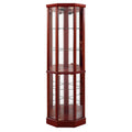6 Shelf Lighted Corner Curio Cabinet With Adjustable Tempered Glass Shelves And Mirror Back (E26 Light Bulb Not Included)