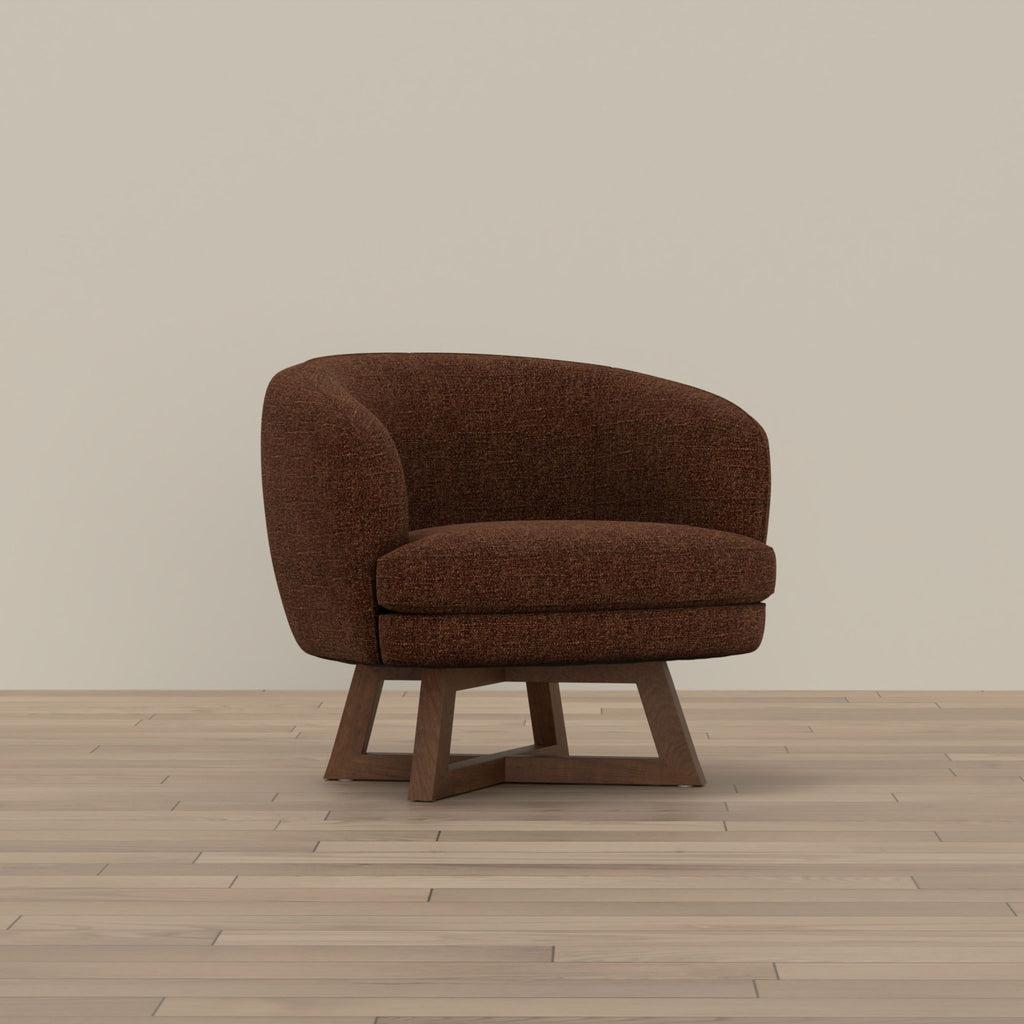 Swivel Accent Chair With Sculptural Base