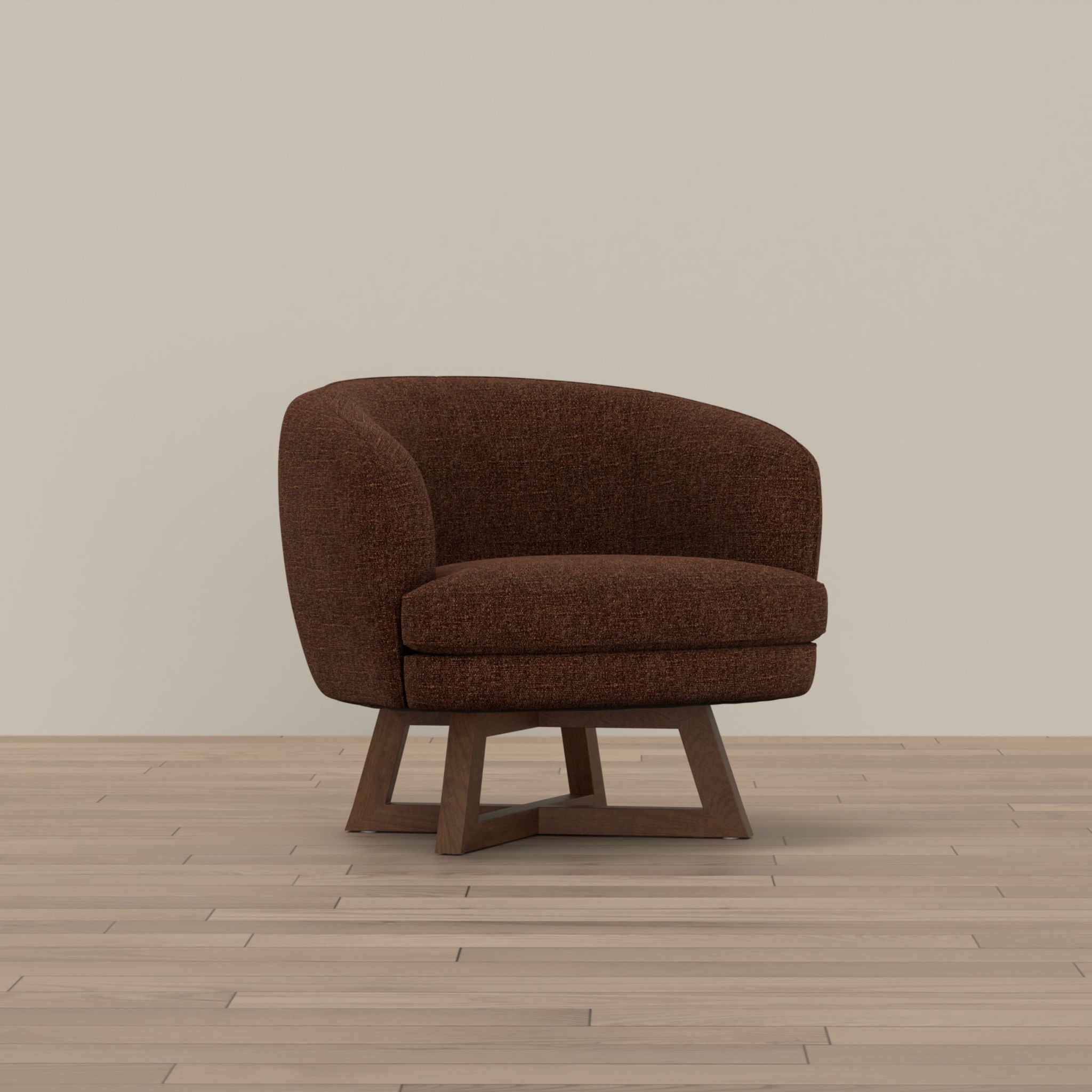 Swivel Accent Chair With Sculptural Base