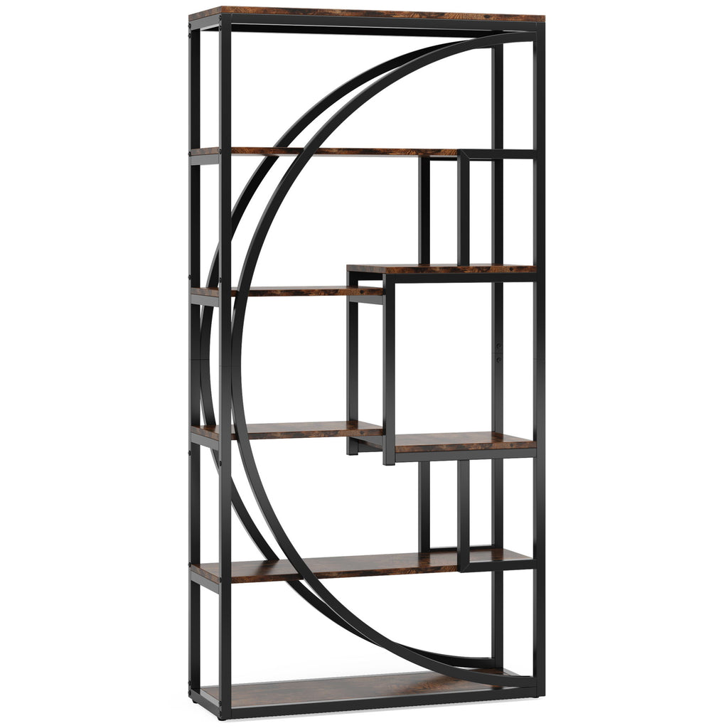 5 Tier Etagere Bookshelf With 8 Open Shelves Organizer For Living Room