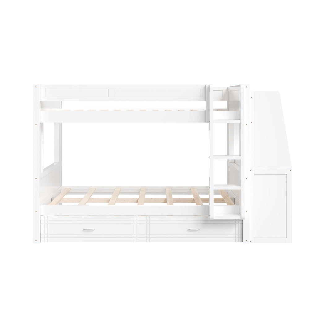 Multifunctional Bunk Bed With Desk, Bookshelves