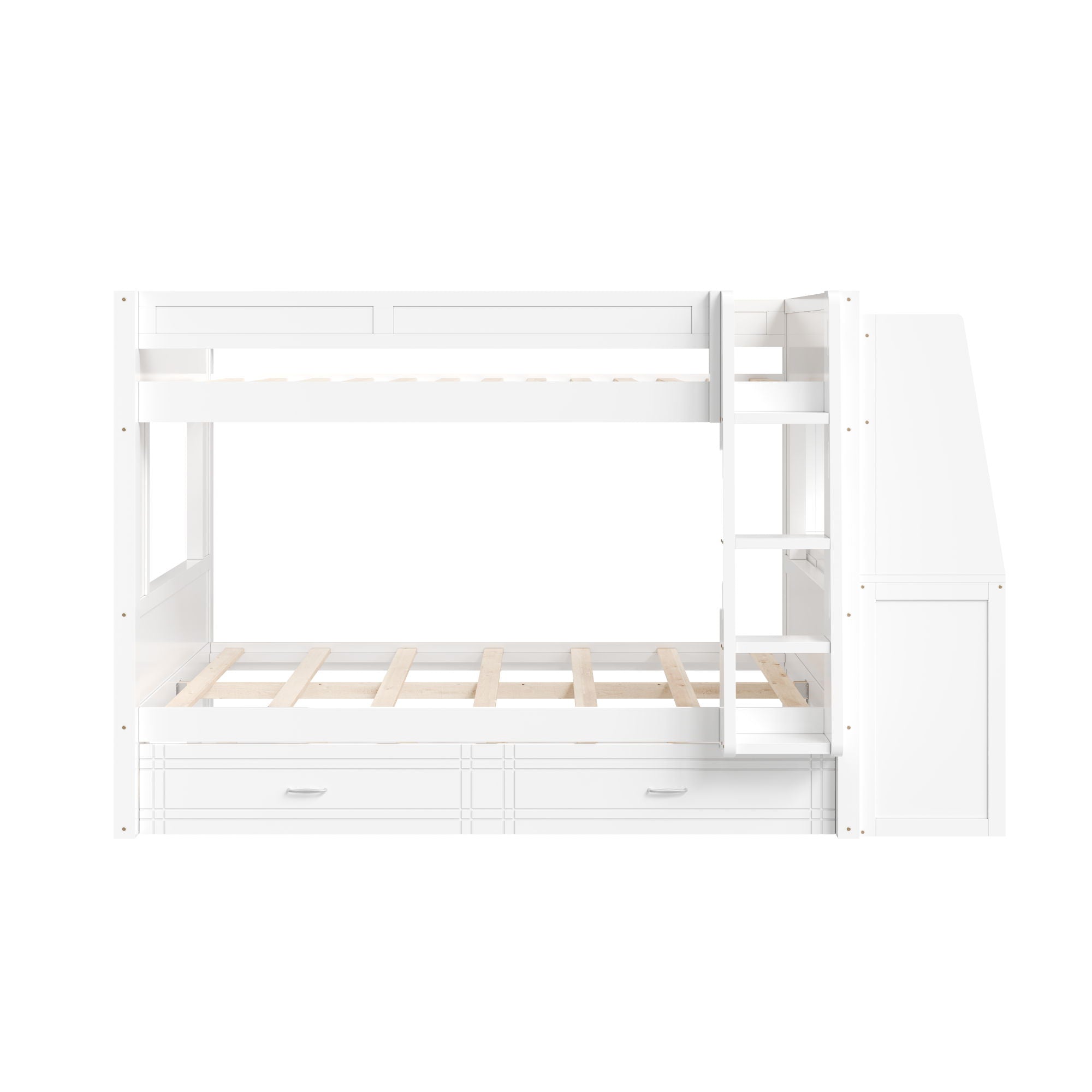 Multifunctional Bunk Bed With Desk, Bookshelves