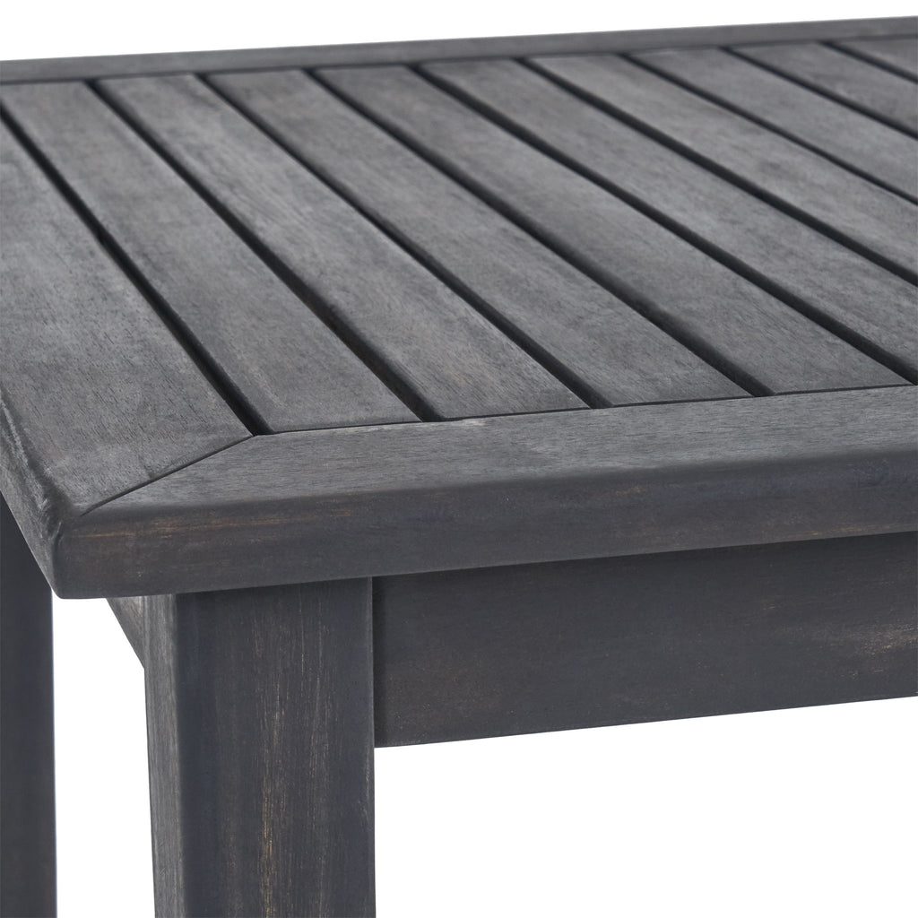 Outdoor Minimalist Acacia Wood Rectangle Bar Table