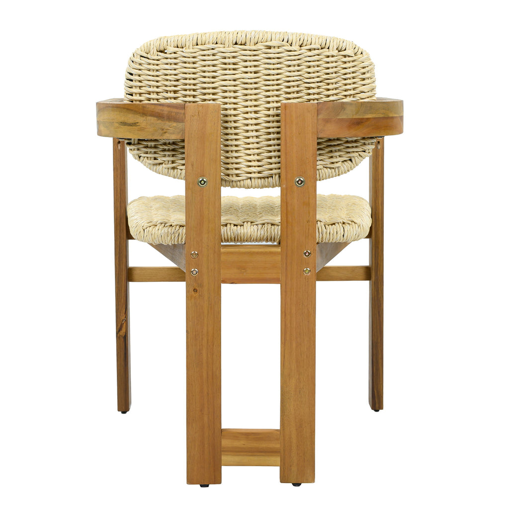 Outdoor Accent Armchairs For Patio (Set of 2) - Natural / Teak