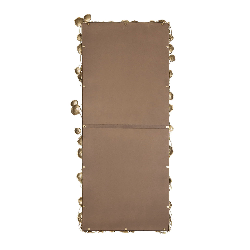 Full Length Mirror With en Leaf Accents, Floor Miiror For Living Room Bedroom - Gold