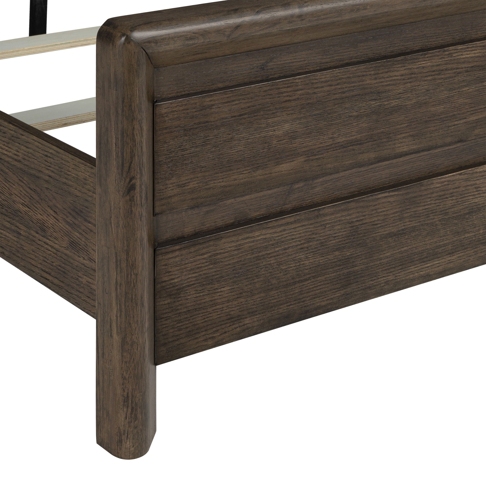 Panel Bed Frame With Unique Headboard And Included Slats