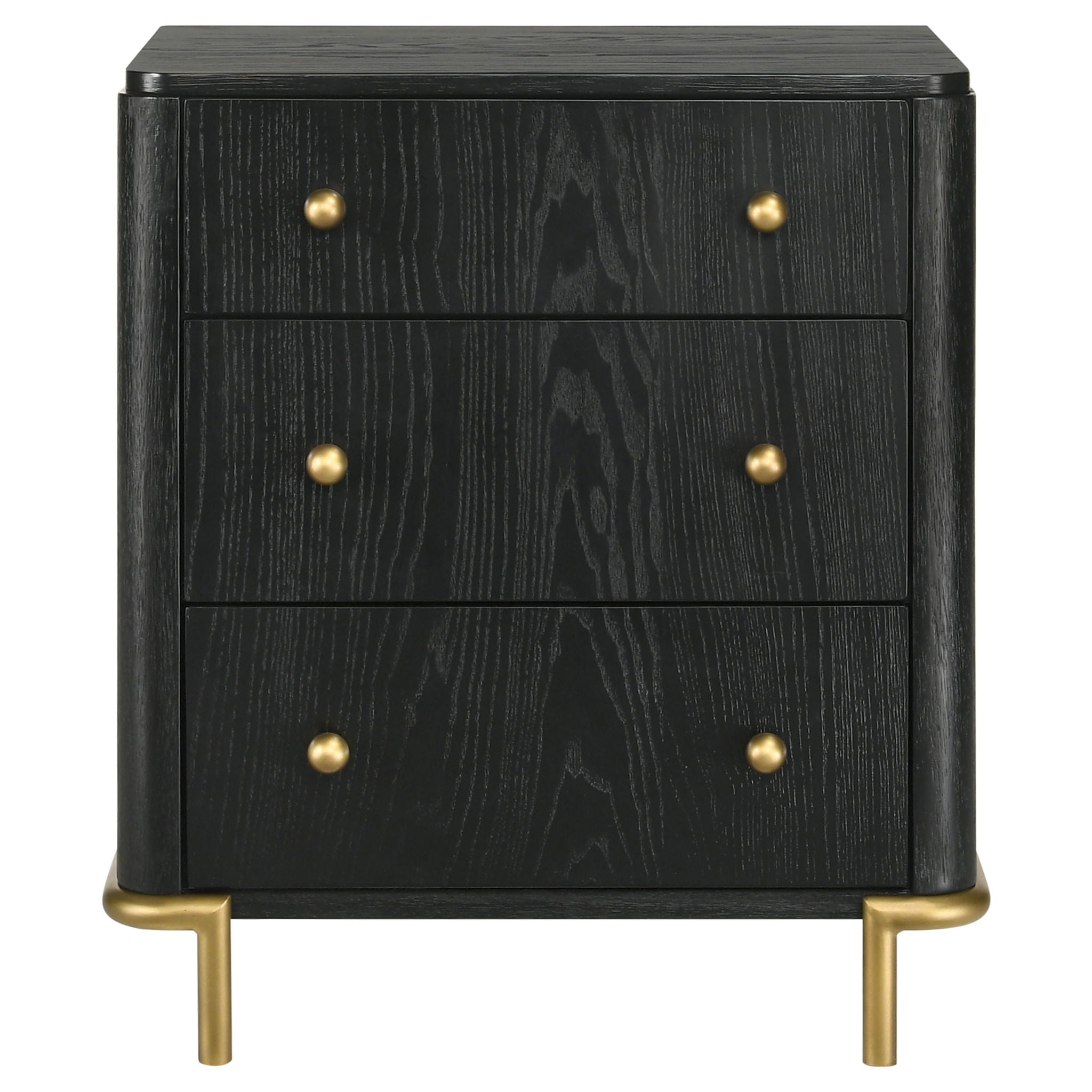 Anser - 3 Drawer Nightstand - Black