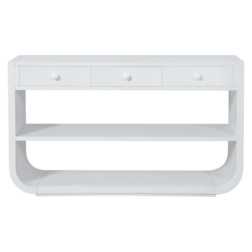 Console Table With 3 Soft Close Drawers & 2 Open Shelves